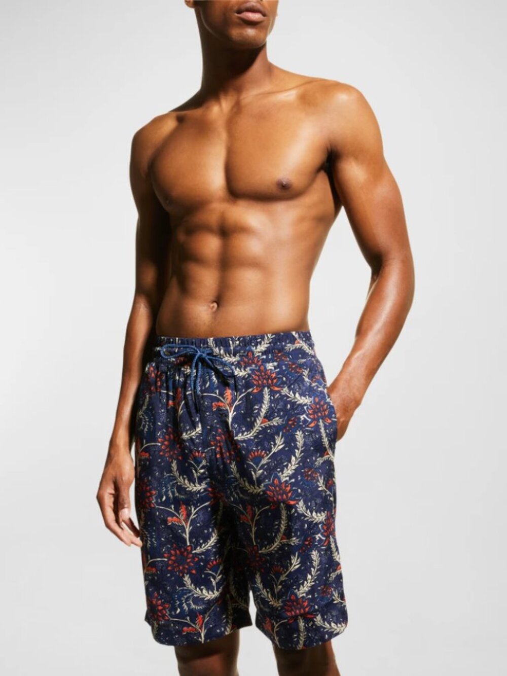 Scotch & Soda Mens Blue Floral Drawstring Resort Shorts Size M NWOT